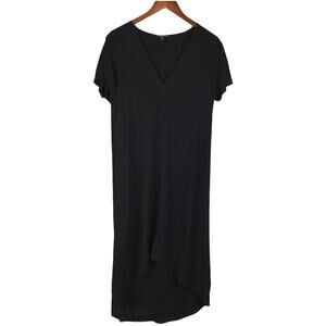 James Perse Maxi Dress High-Low Casual Little Black‎ Dress V-Neck Women's 0 XS